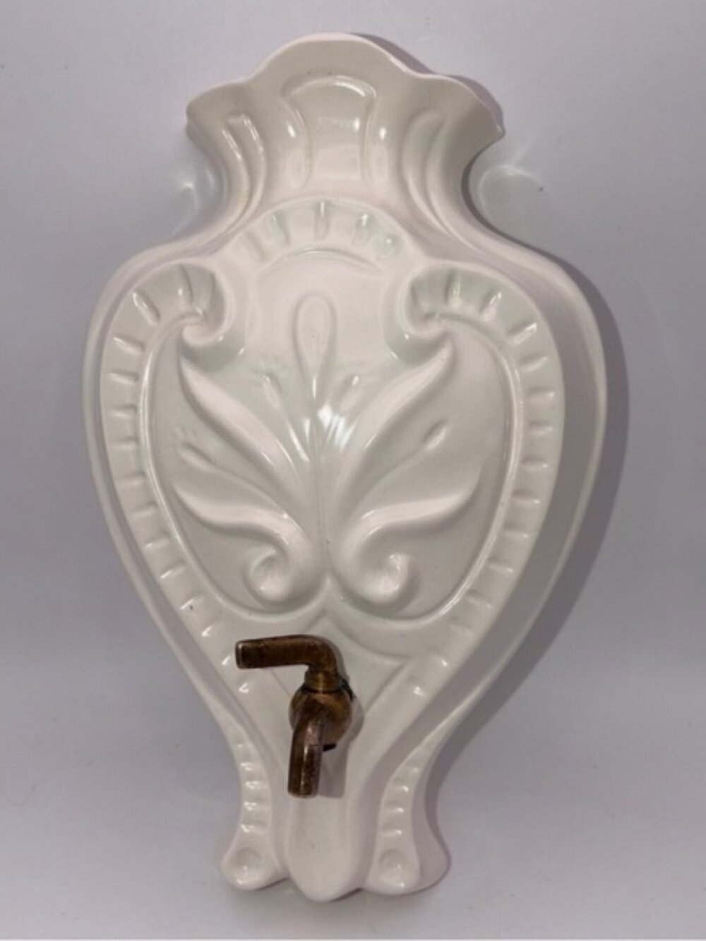 VTG Wall Pocket Vase With Brass Spigot, California Pottery Santa Anita Ware
